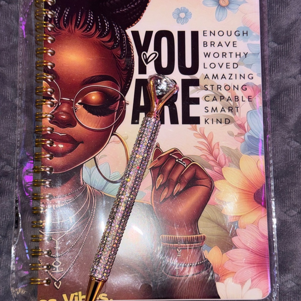 Colorful journal and Rhinestone Pen Set